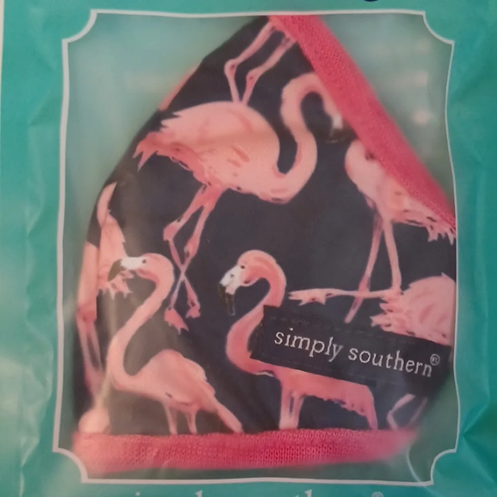 Simply Southern Pink Flamingo Face Mask Kids 2-12 cloth face mask new